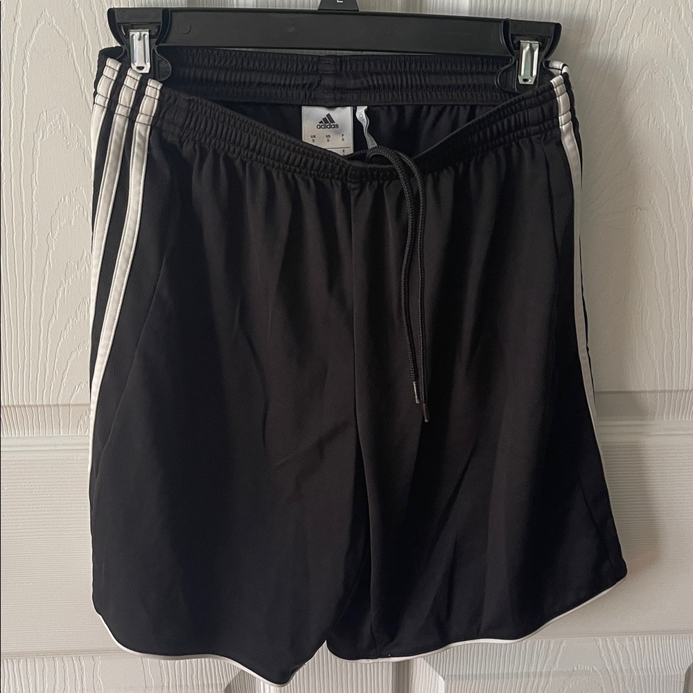 Adidas Black Shorts with White Accents
